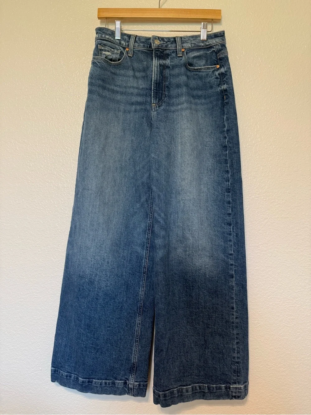 PAIGE Wide Leg High-Rise Blue Women's Jeans - Picture 4 of 13
